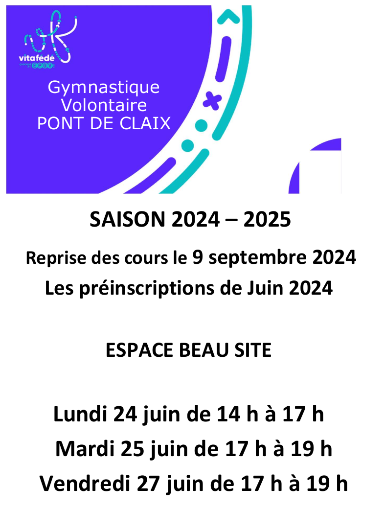 préinscription saison 2024-2025